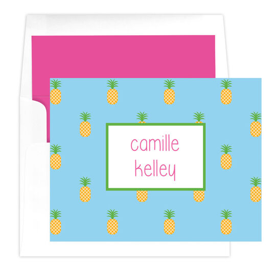 Pineapples Folded Note Cards